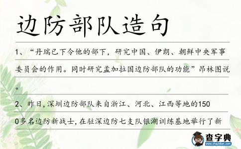 邊防部隊造句