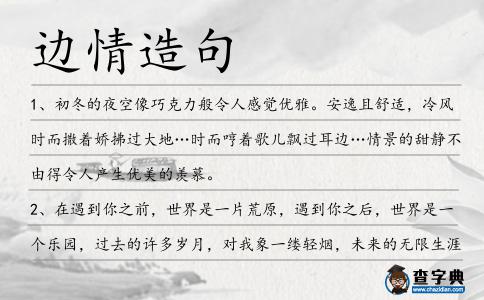 邊情造句