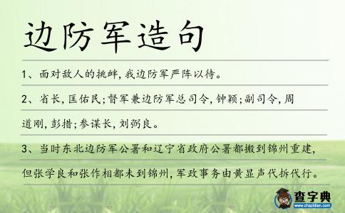 邊防軍造句