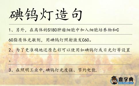 碘鎢燈造句