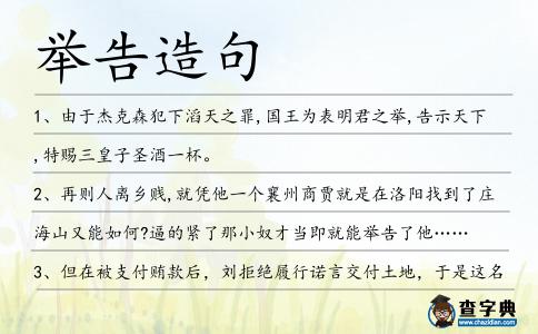 舉告造句