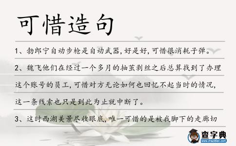 可惜造句