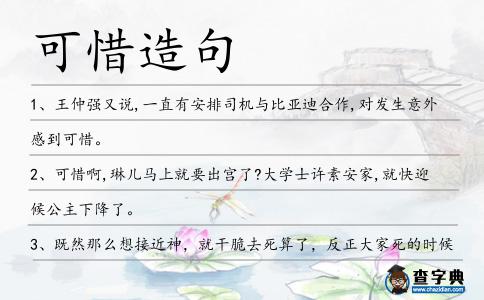可惜造句