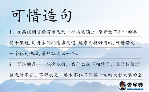 可惜造句
