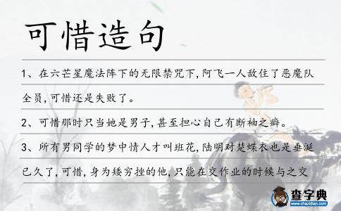 可惜造句
