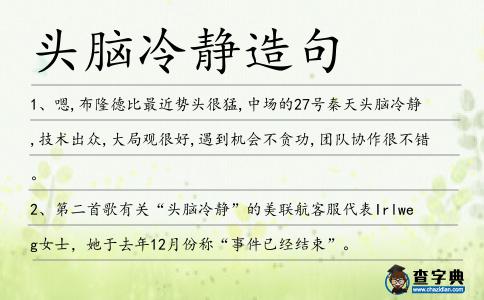 頭腦冷靜造句