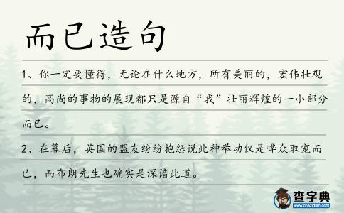 而已造句