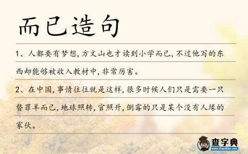而已造句