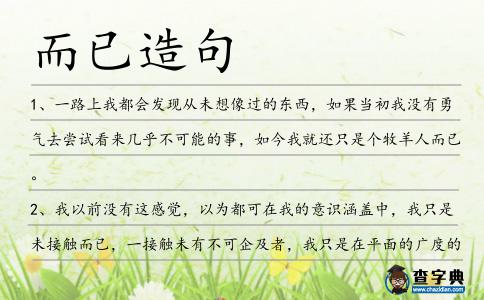 而已造句