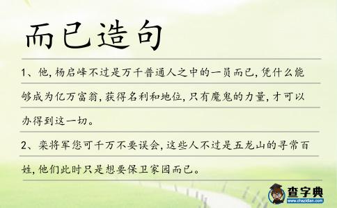 而已造句