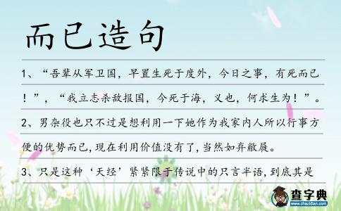 而已造句