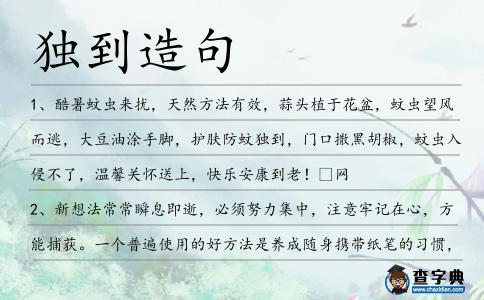 獨(dú)到造句