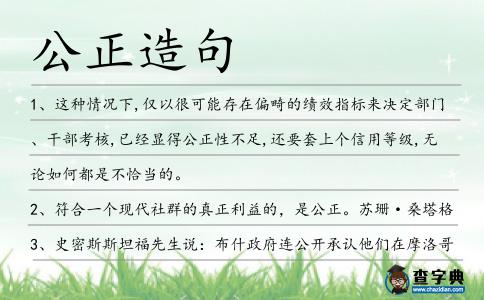 公正造句