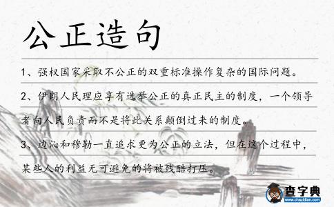 公正造句