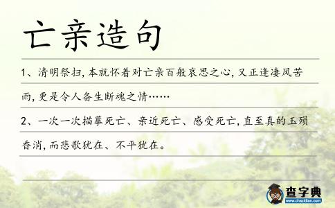亡親造句