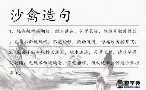 沙禽造句