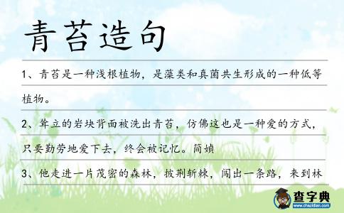青苔造句