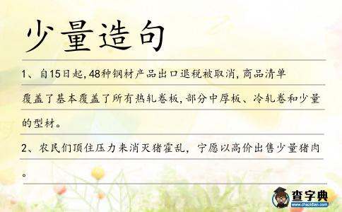 少量造句