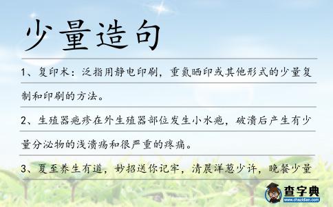 少量造句