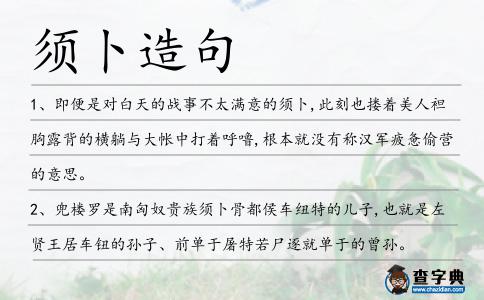 須卜造句