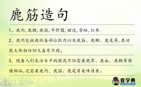 鹿筋造句