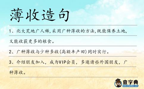 薄收造句