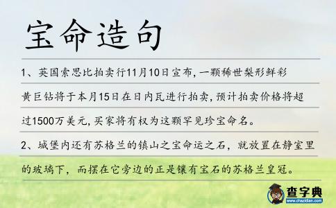 寶命造句