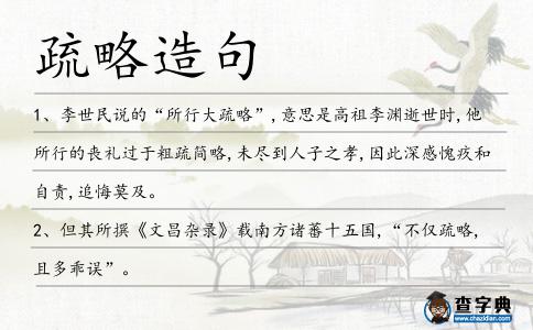 疏略造句
