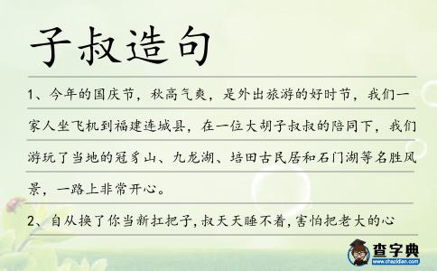 子叔造句