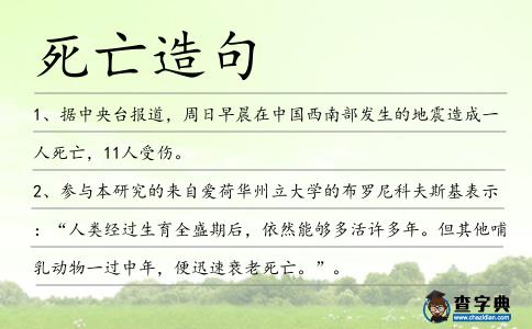 死亡造句