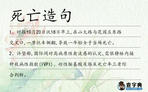 死亡造句