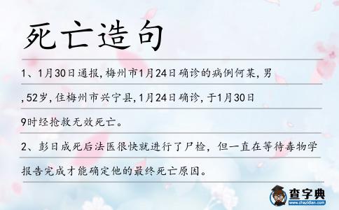 死亡造句