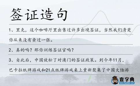 簽證造句