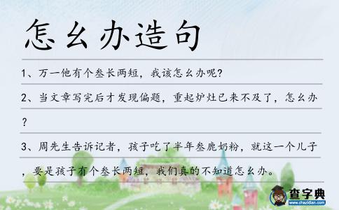 怎幺辦造句