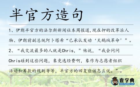 半官方造句