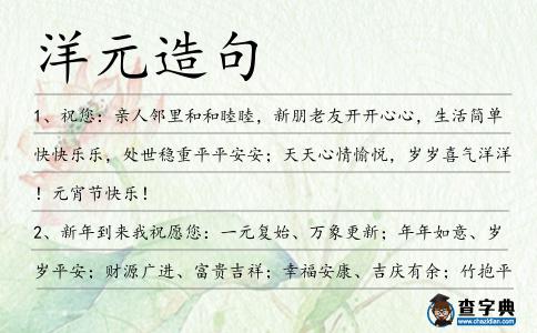 洋元造句