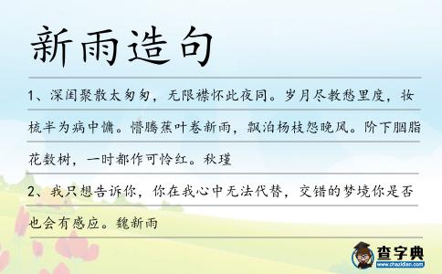 新雨造句