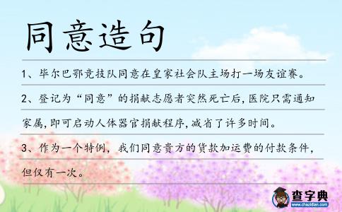 同意造句