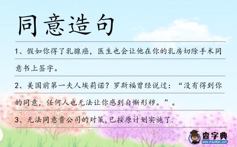 同意造句