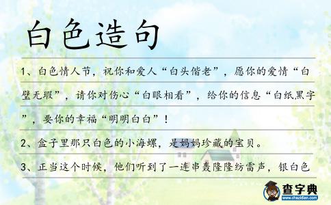 白色造句