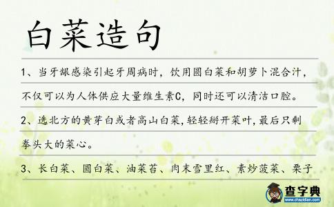 白菜造句