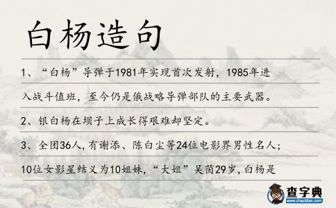 白楊造句