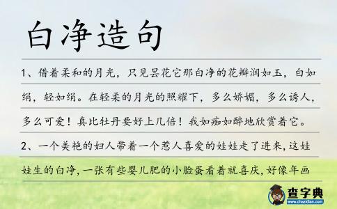 白凈造句