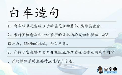 白車造句