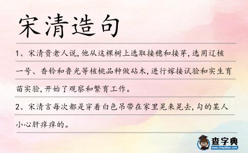 宋清造句