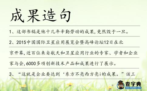 成果造句