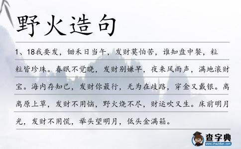 野火造句