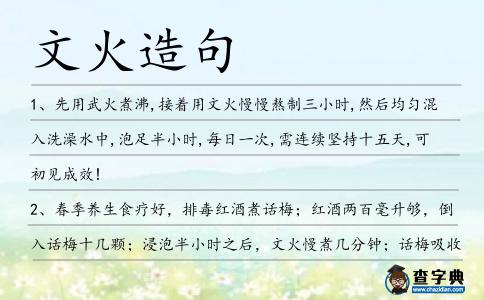 文火造句