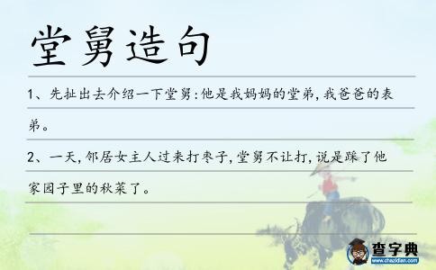 堂舅造句