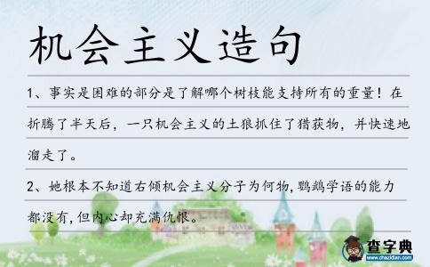 機會主義造句